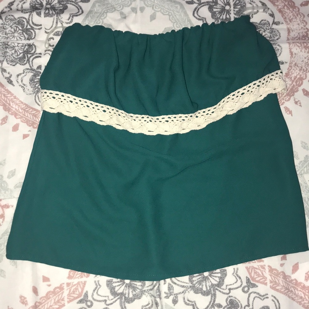 Shop Hopes Teal strapless top